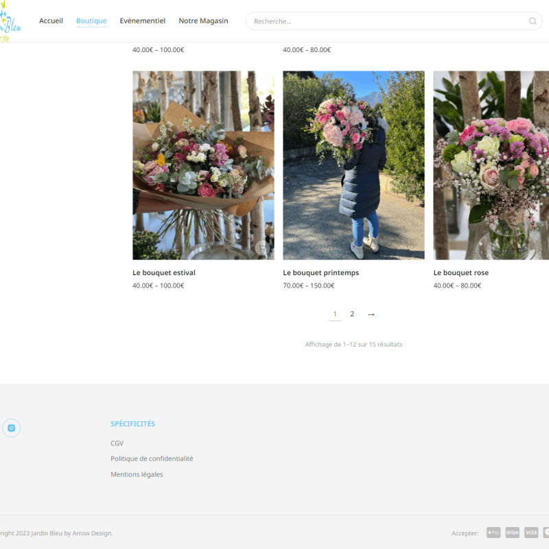 Site Web Jardin Bleu