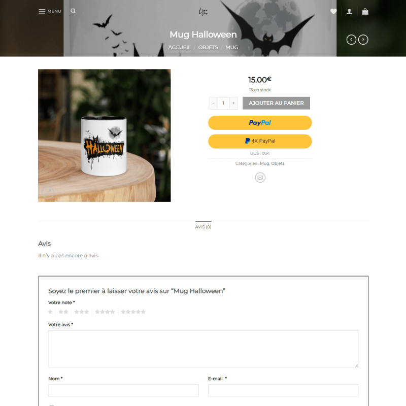 Site Web Lino Shop