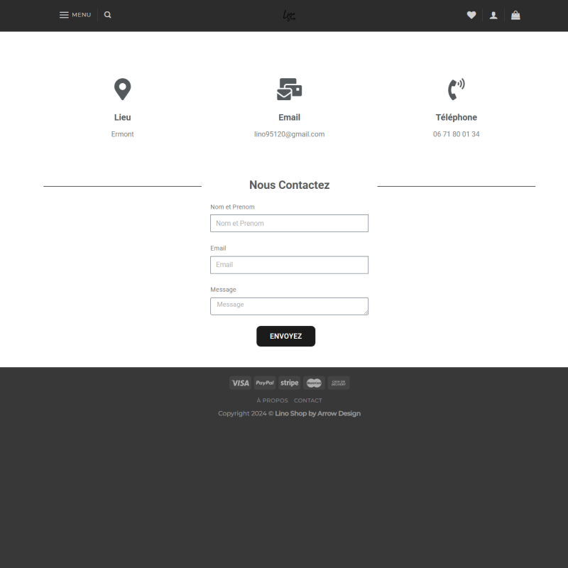 Site Web Lino Shop